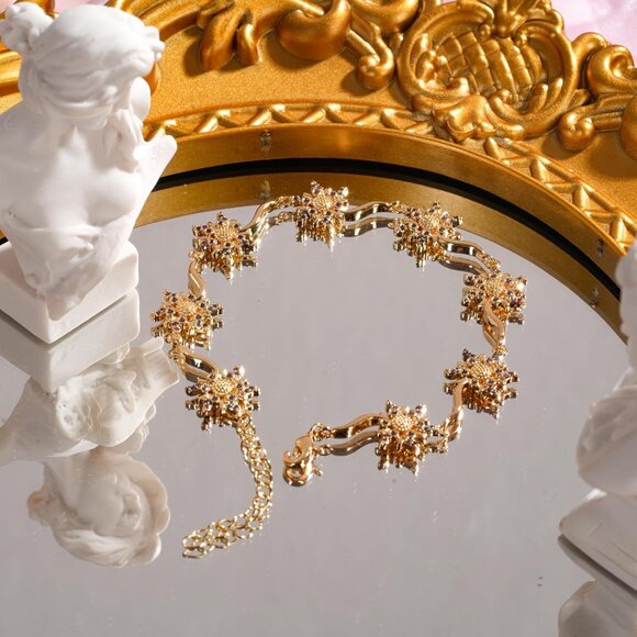 Sun Bracelet Gold Plated Tangled Princess Jewelry Birthday Gift for Women - Picture 4 of 6